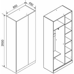Шкаф Ambianta Palermo 0.85м (Белый/Бардолино) Thumb