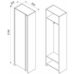 Шкаф Ambianta Solaris 0.6 (Кремона/Графит) Thumb