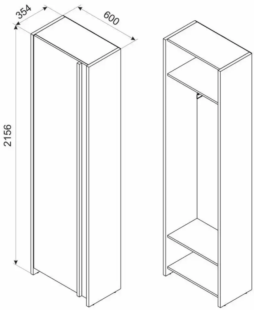 Шкаф Ambianta Solaris 0.6 (Кремона/Графит)