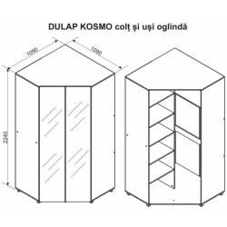Dulap de colt  Ambianta Kosmo oglinda Thumb