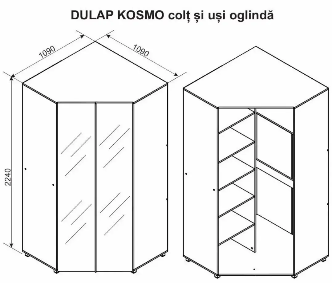 Dulap de colt  Ambianta Kosmo oglinda - 3