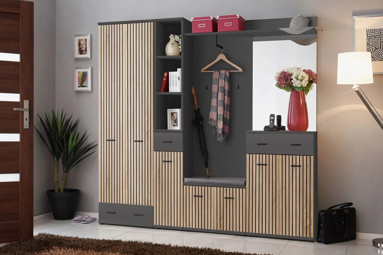 Шкаф ASM Marco ANAS MC Typ A (Anthracite/Artisan Oak) - 2