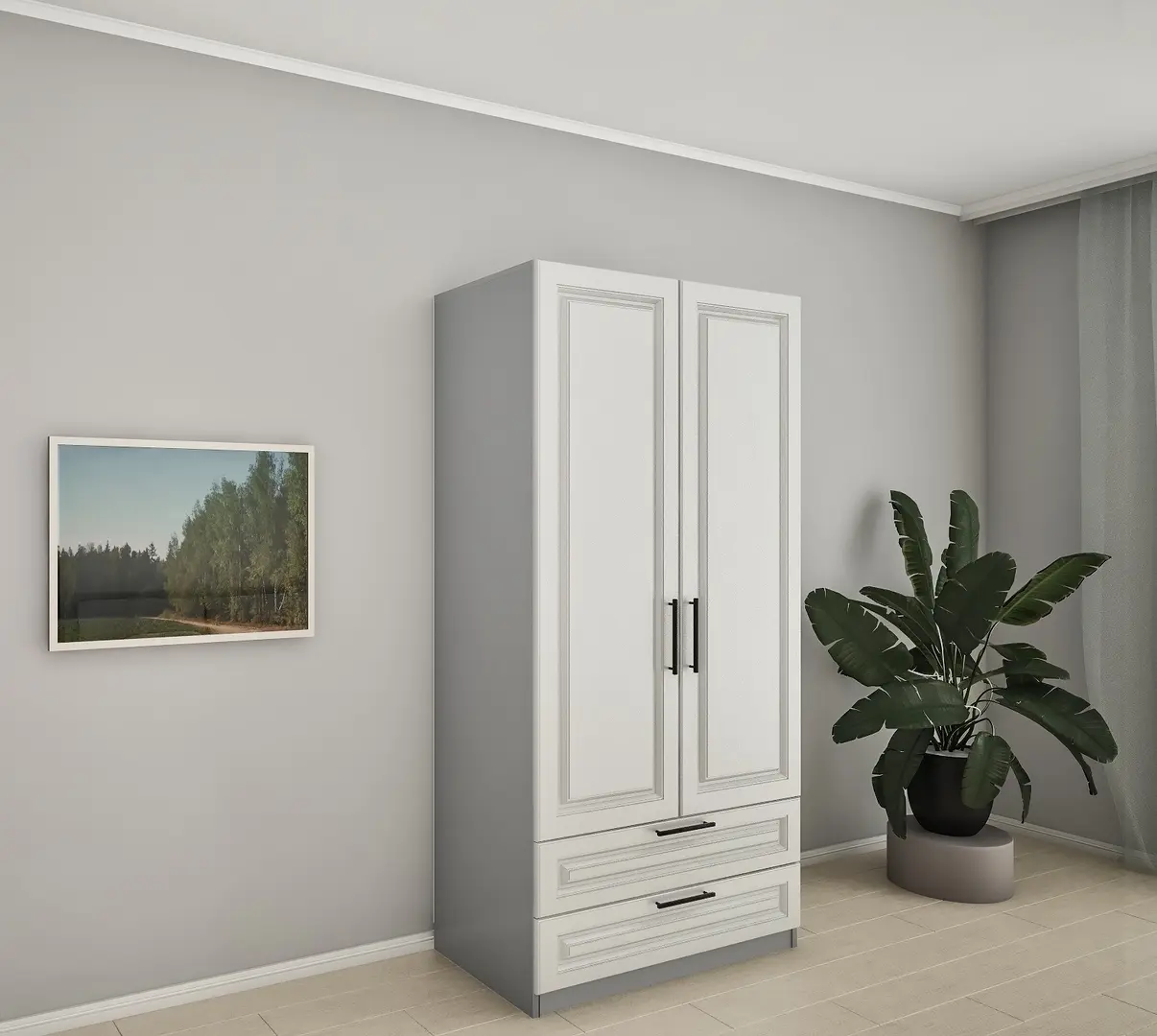 Шкаф Bafimob ШФY-100 2 ящика (Stone Oak/Grey)