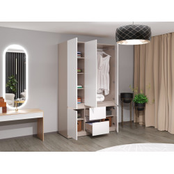 Шкаф Bayro Harmony 1350x2200x550 (White/Gray Stone) Thumb