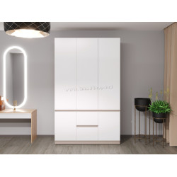 Шкаф Bayro Harmony 1350x2200x550 (White/Gray Stone) Thumb