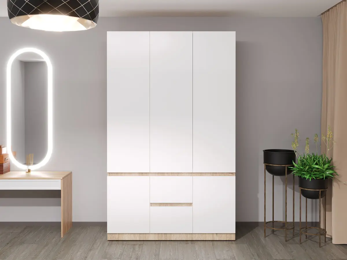 Шкаф Bayro Harmony 1350x2200x550 (White/Sonoma)