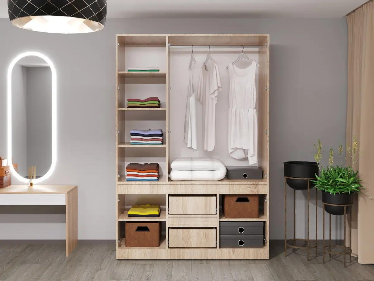 Шкаф Bayro Harmony 1500x2200x550 (White/Sonoma) - 3