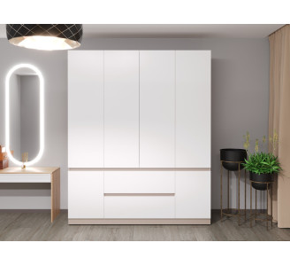 Dulap Bayro Harmony 1800x2200x550 (White/Gray Stone)