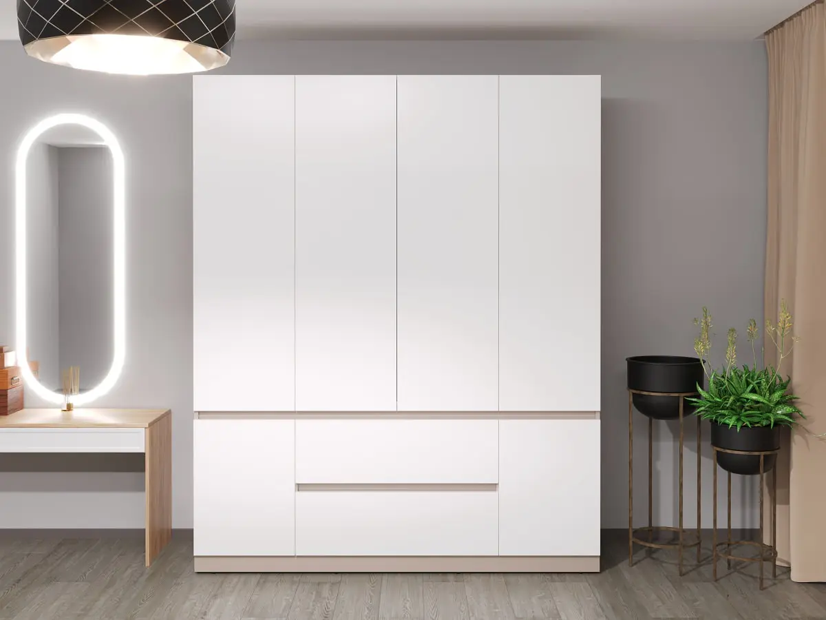 Dulap Bayro Harmony 1800x2200x550 (White/Gray Stone)