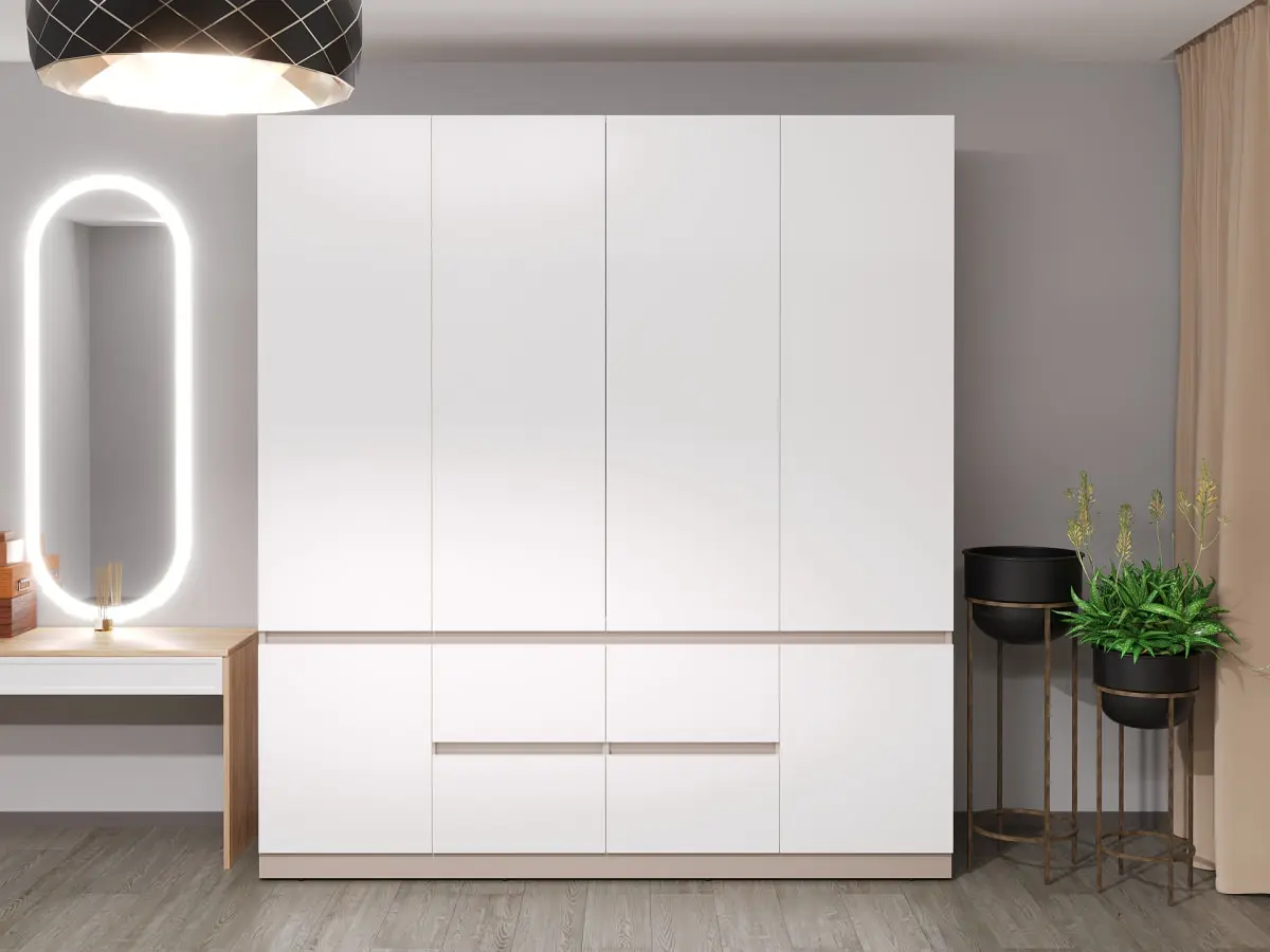 Шкаф Bayro Harmony 2000x2200x550 (White/Gray Stone)