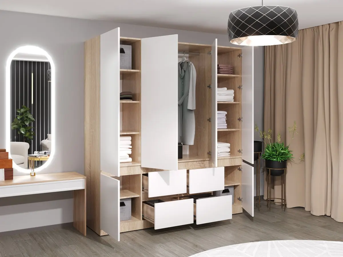 Шкаф Bayro Harmony 2000x2200x550 (White/Sonoma) - 2