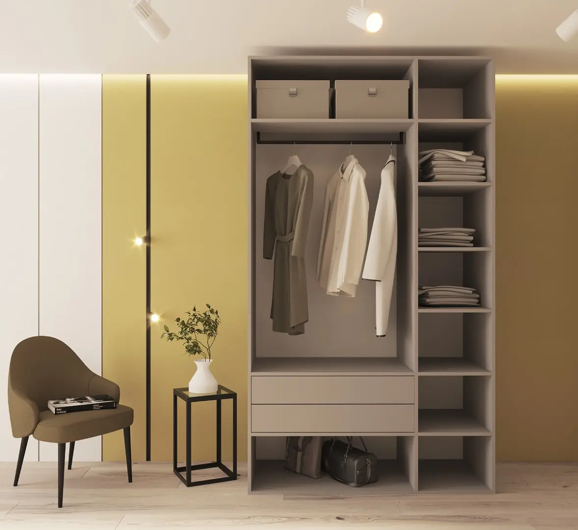 Dulap Bayro Modena 1350x2400x530 (Gray Stone)