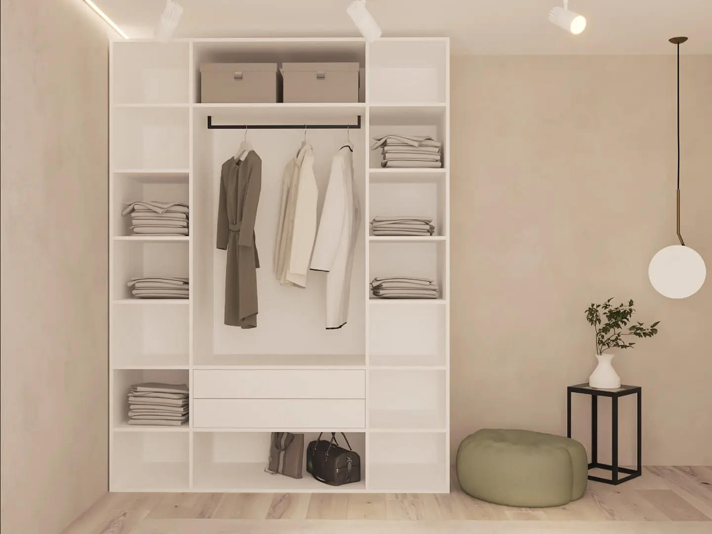 Шкаф Bayro Modena 1800x2400x530 с зеркалом (White)