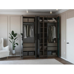 Dulap Bayro Modena 2250x2400x530 oglindă (Gray Stone) Thumb