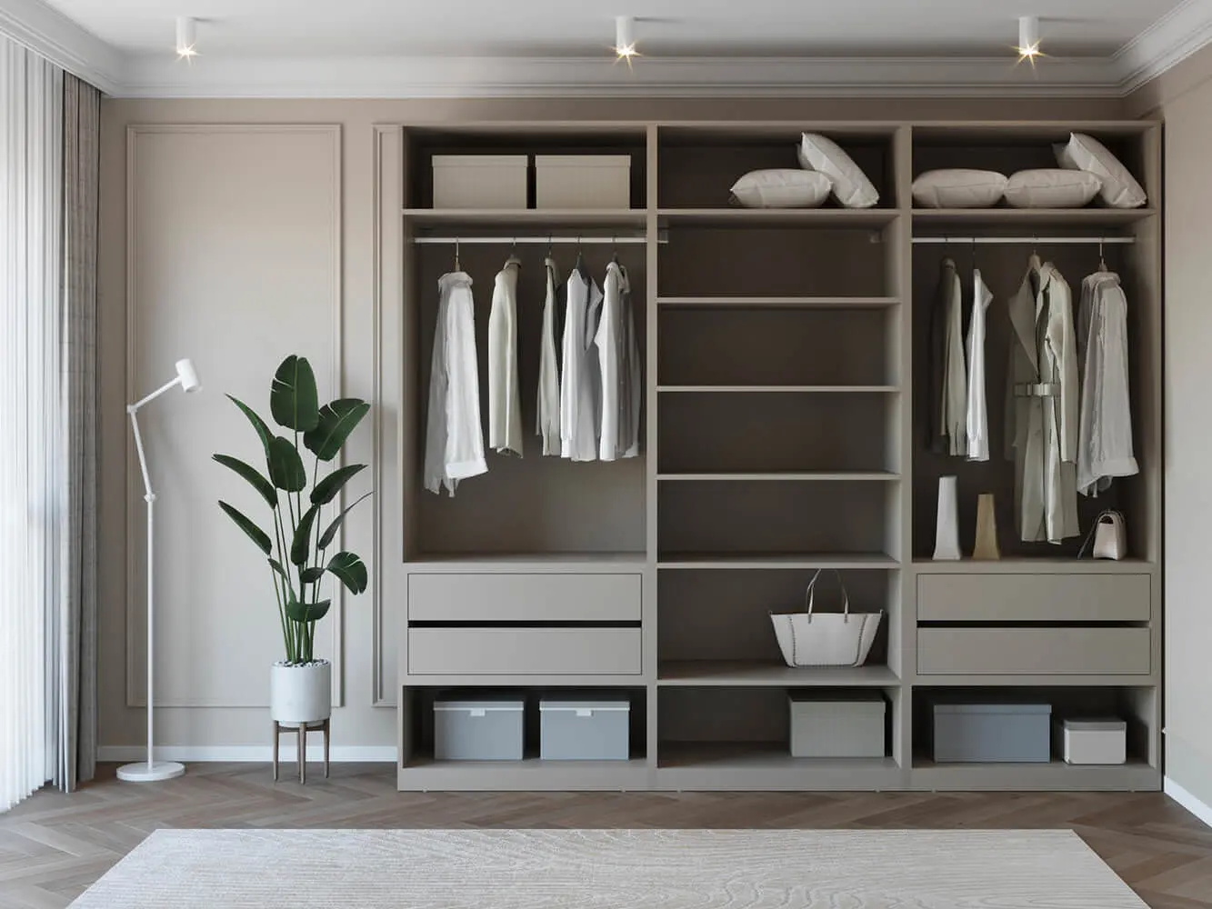 Dulap Bayro Modena 2700x2400x530 cu oglindă (Gray Stone)