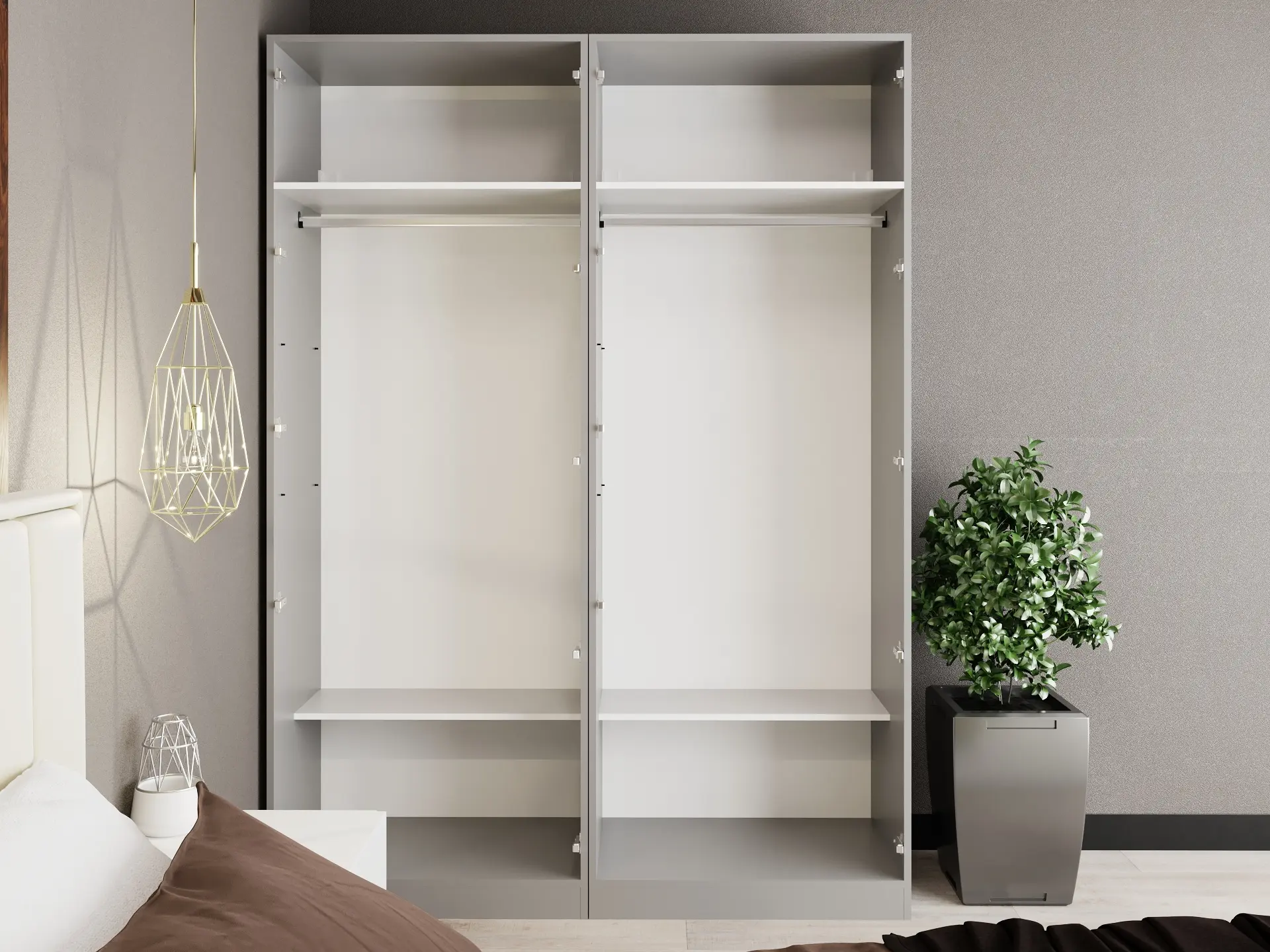 Dulap Bayro Serenity 160x220x52 (Light Cream/Asphalt Grey)