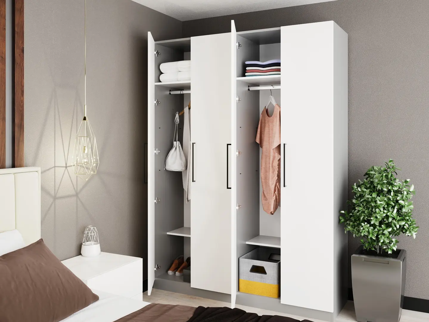 Шкаф Bayro Serenity 160x220x52 (White/Asphalt Grey)