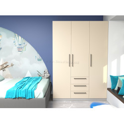 Dulap Bayro Serenity 3 sertare 150x220x52 (Light Cream/Asphalt Grey)