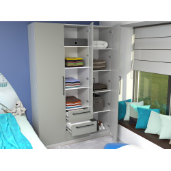 Шкаф Bayro Serenity 3 ящика 150x220x52 (Trend Grey/Asphalt Grey) Thumb