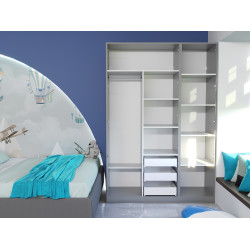 Шкаф Bayro Serenity 3 ящика 150x220x52 (Trend Grey/Asphalt Grey) Thumb