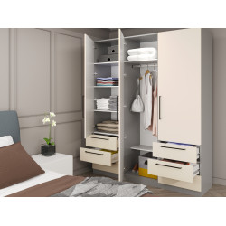 Dulap Bayro Serenity 6 sertare 180x220x52 (Light Cream/Asphalt Grey) Thumb