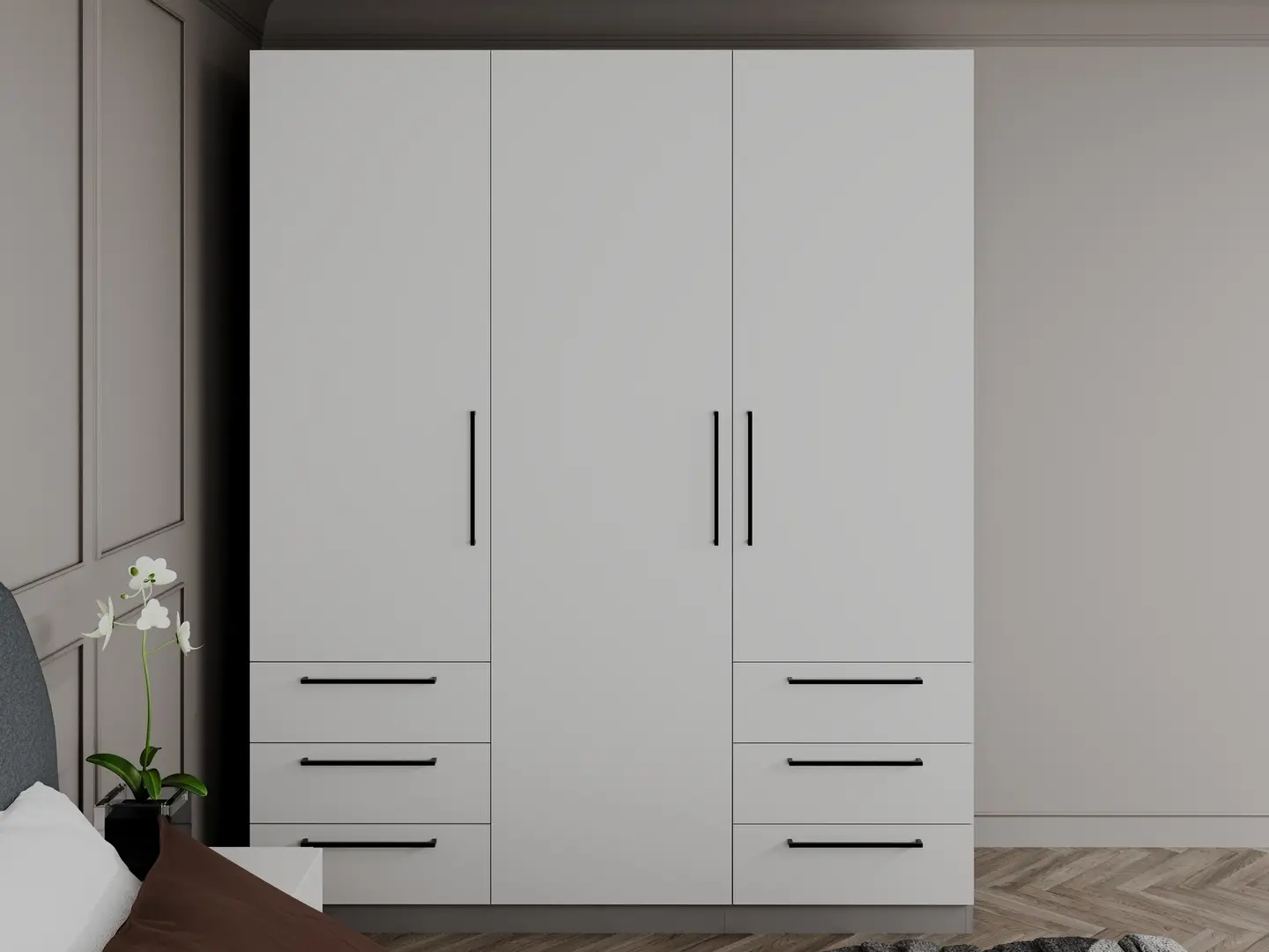 Dulap Bayro Serenity 6 sertare 180x220x52 (Light Grey/Asphalt Grey)