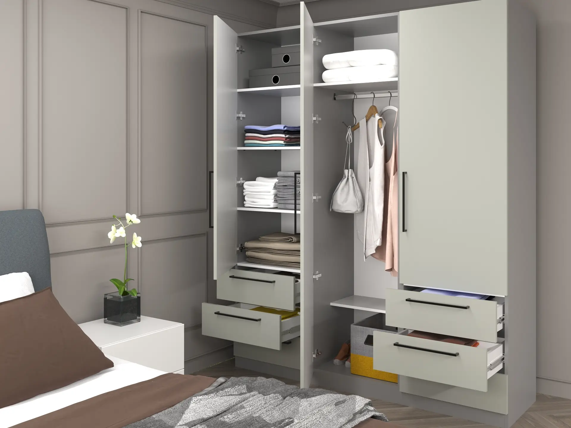 Шкаф Bayro Serenity 6 ящиков 180x220x52 (Trend Grey/Asphalt Grey) - 2