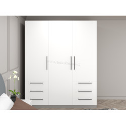 Dulap Bayro Serenity 6 sertare 180x220x52 (White/Asphalt Grey)