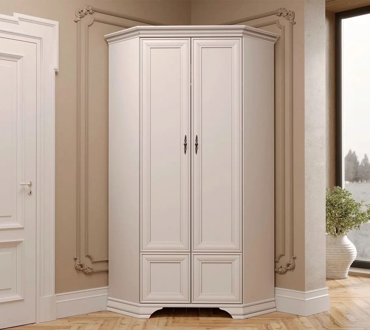 Dulap de colt Gerbor Kentuki SZFN2D (Alpine White)