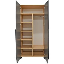 Dulap DP 90x210x52 haine/rafturi (Wood/Gray/Black) Thumb