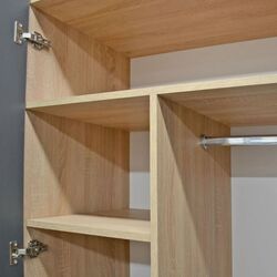 Dulap DP 90x210x52 haine/rafturi (Wood/Gray/Black) Thumb