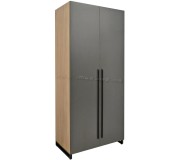 Dulap DP 90x210x52 haine/bara (Wood/Gray/Black)