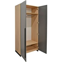 Dulap DP 90x210x52 haine/bara (Wood/Gray/Black) Thumb