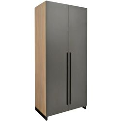 Dulap DP 90x210x52 haine/bara (Wood/Gray/Black)