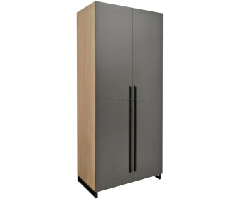 Dulap DP 90x210x52 haine/bara (Wood/Gray/Black)