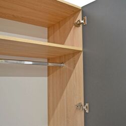 Dulap DP 90x210x52 haine/bara (Wood/Gray/Black) Thumb