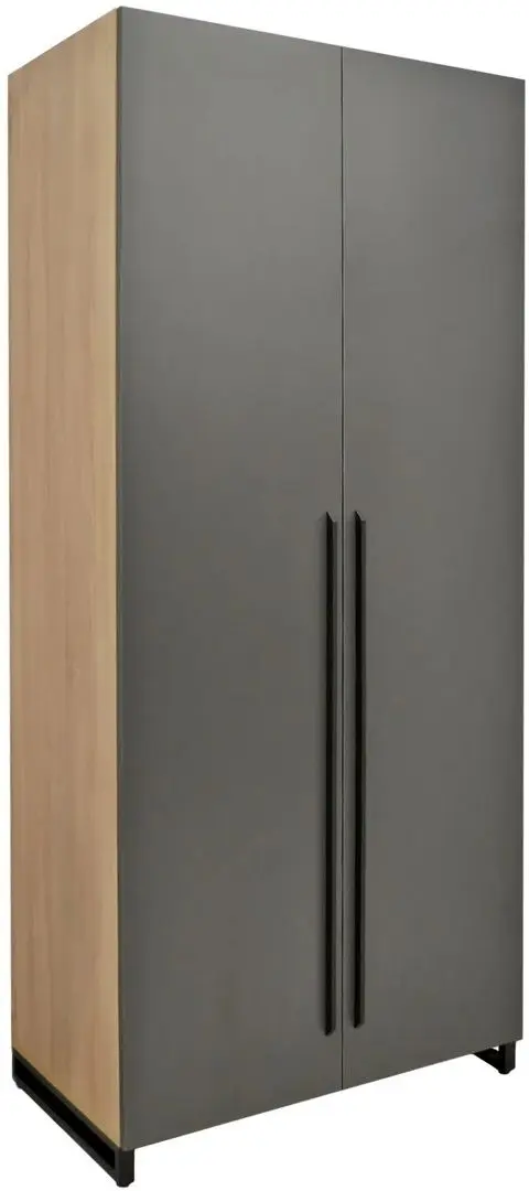 Dulap DP 90x210x52 haine/bara (Wood/Gray/Black)