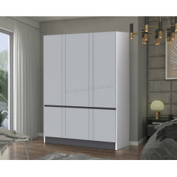 Шкаф Fabrik Home Basic 16mm 140x200x52 (Белый/Серый)