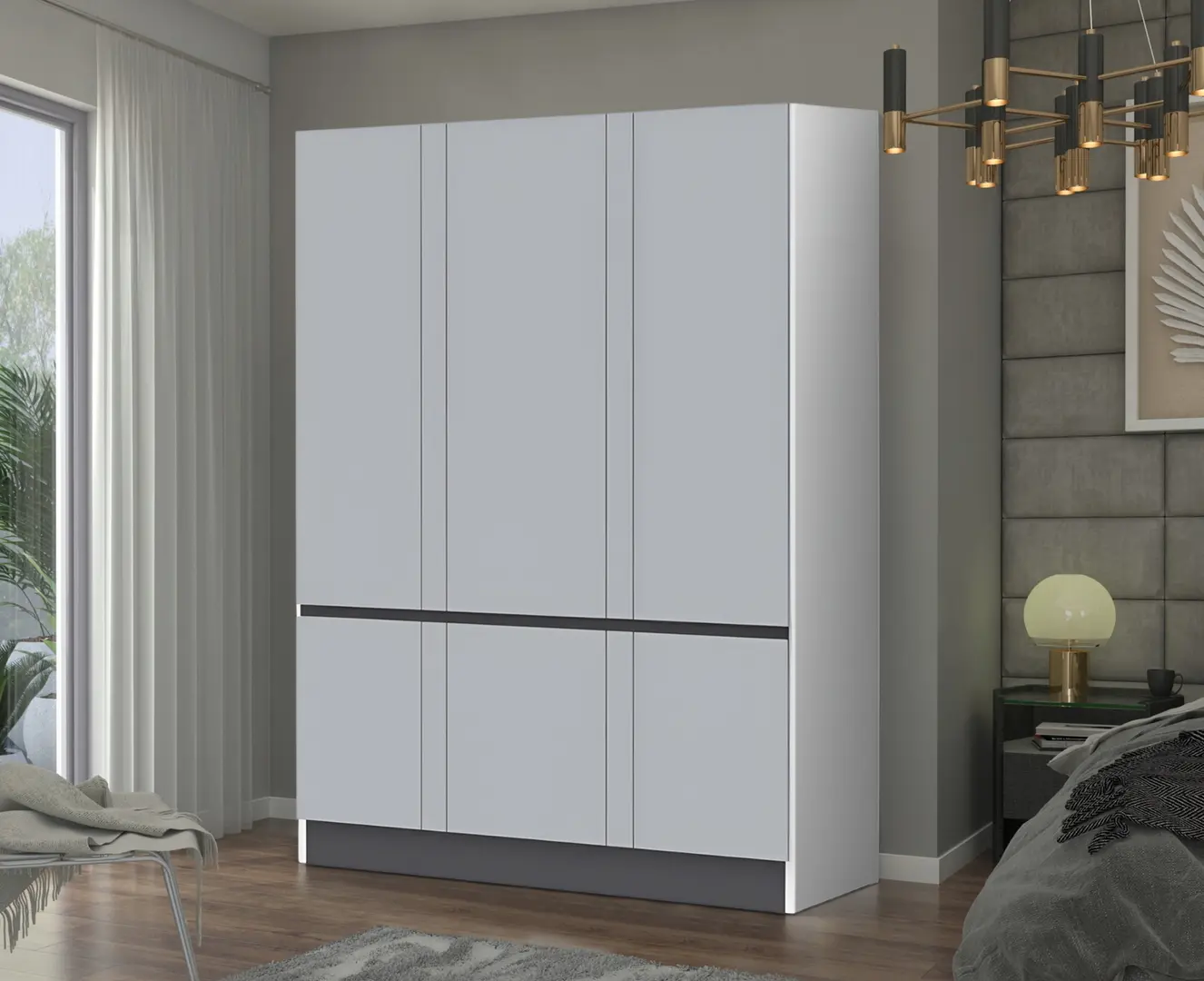 Dulap Fabrik Home Basic 16mm 140x200x52 (White/Grey)