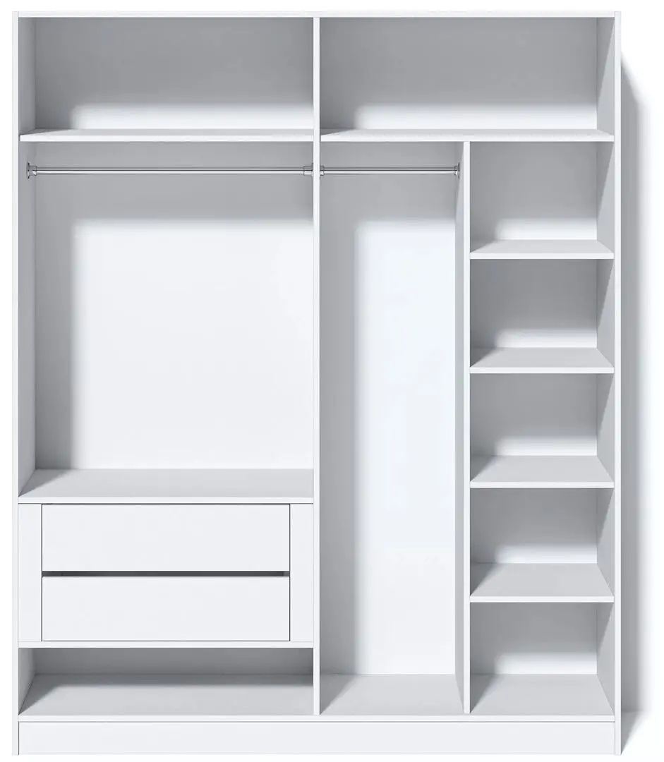 Шкаф Fabrik Home Hardy 1800 4Д (Белый/Белый Глянец)