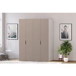 Шкаф Fabrik Home Hardy 1800 4Д (Белый/Глиняный Серый)