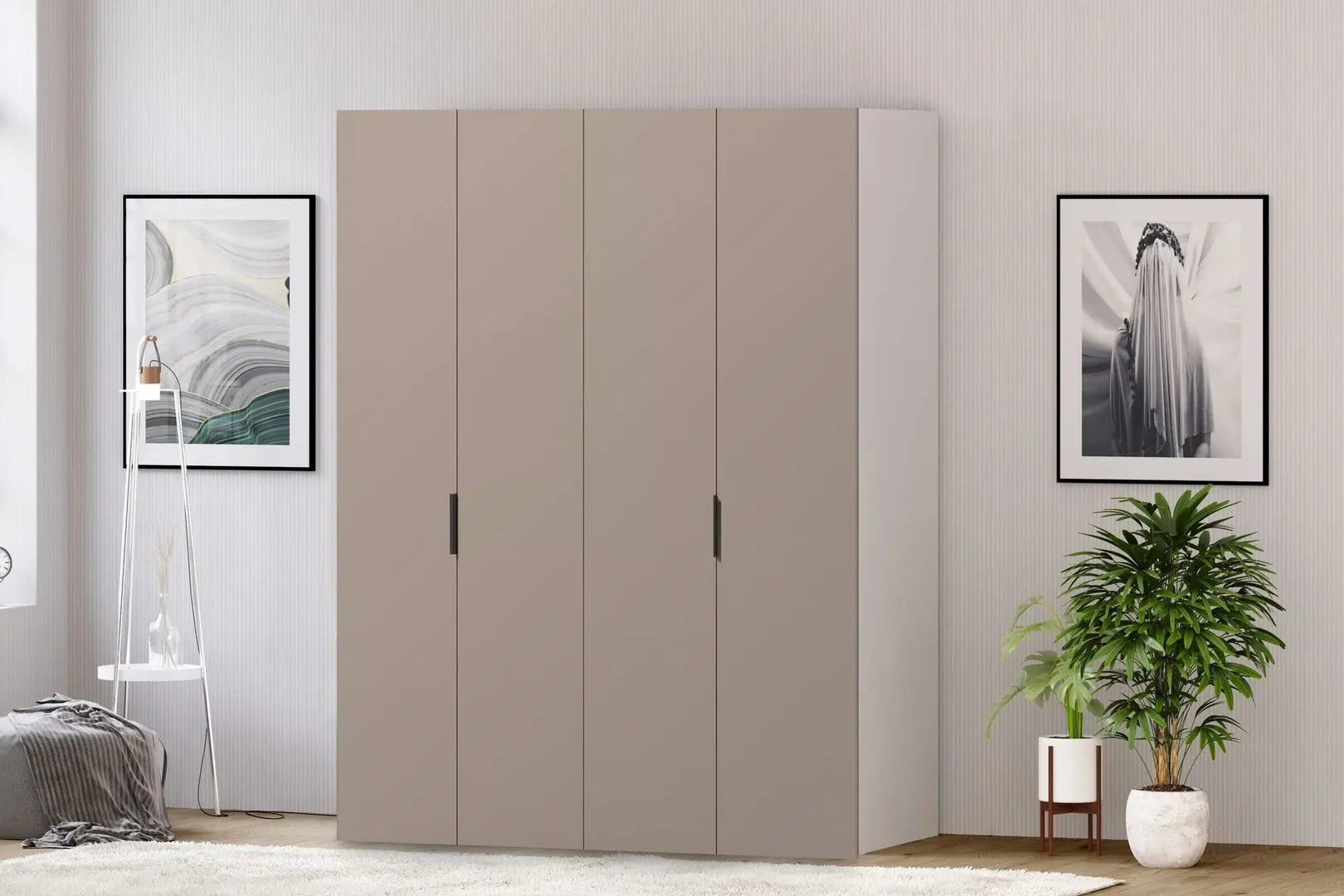 Dulap Fabrik Home Hardy 1800 4U (White/Clay Gray)