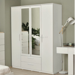 Шкаф Fabrik Home Linia 1 с зеркалом 160x200x50 (Ясень Белый)