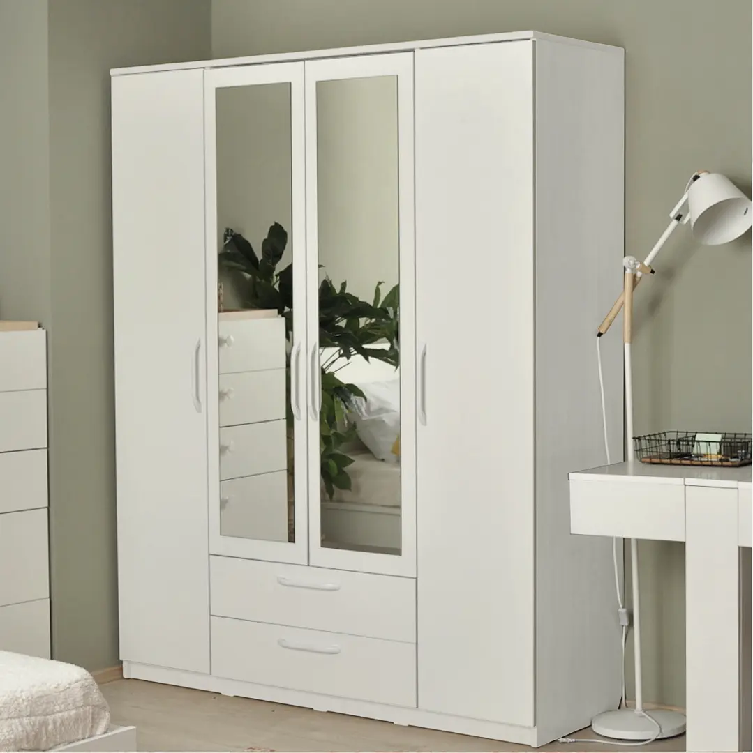 Dulap Fabrik Home Linia 1 cu oglinda 160x200x50 (Ash White)