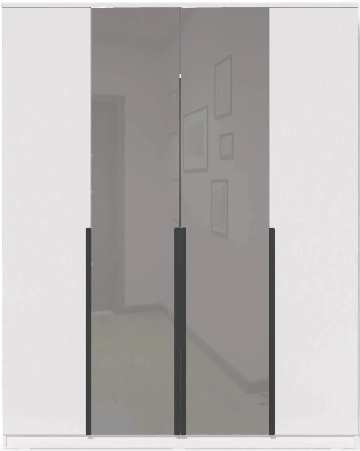 Dulap Fabrik Home Linia cu oglinzi lungi 160x200x50 (Ash White)