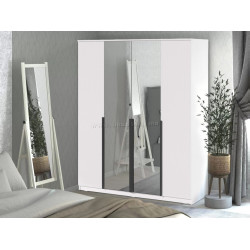 Шкаф Fabrik Home Linia с длинными зеркалами 160x200x50 (Ясень Белый)