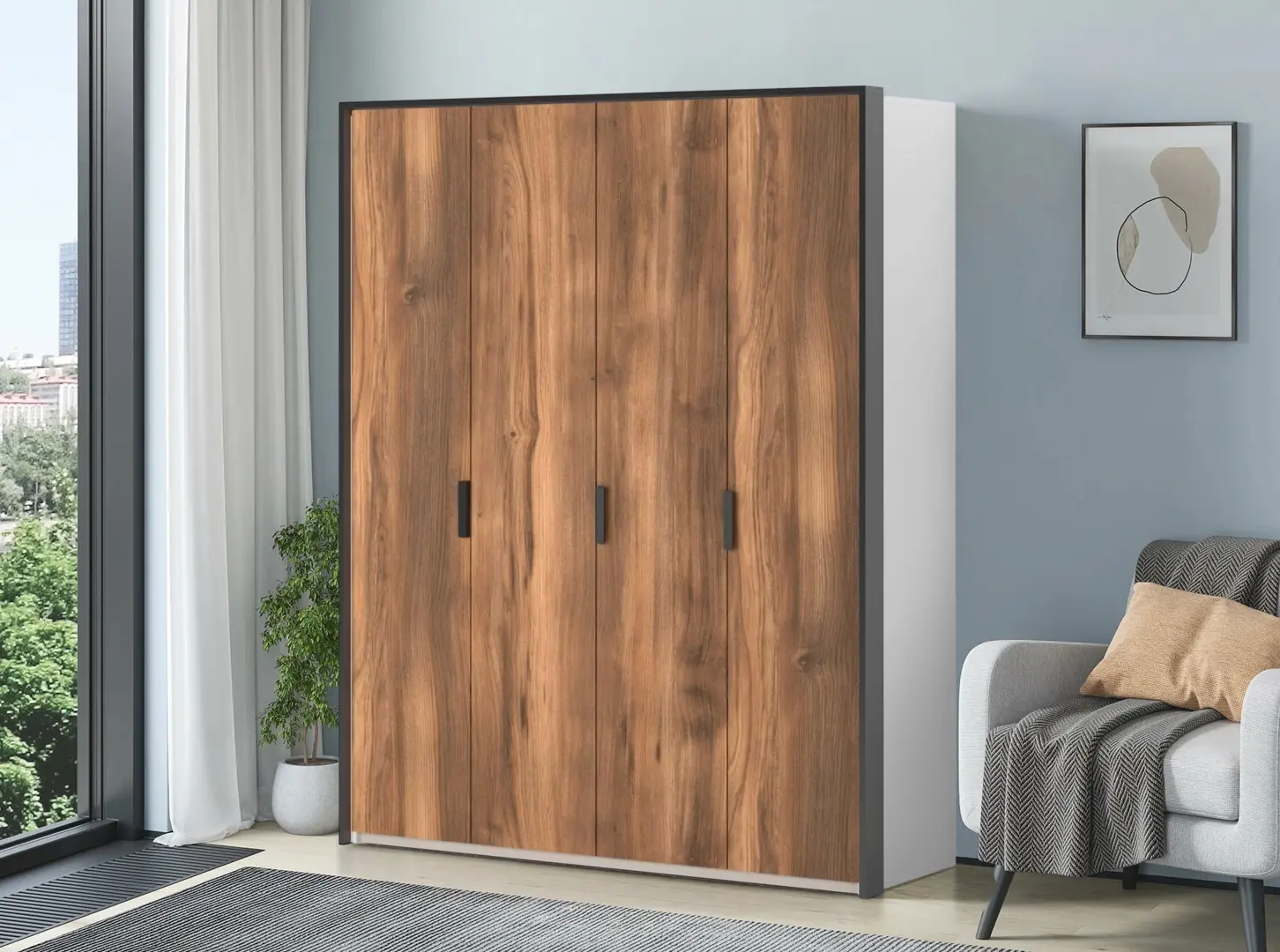 Шкаф Fabrik Home Marshal 183x209x55 (Белый/Дуб Барокко)