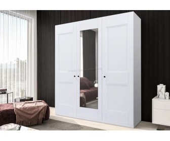 Dulap Fabrik Home Mezzo 1500 cu oglinda (Ash White)