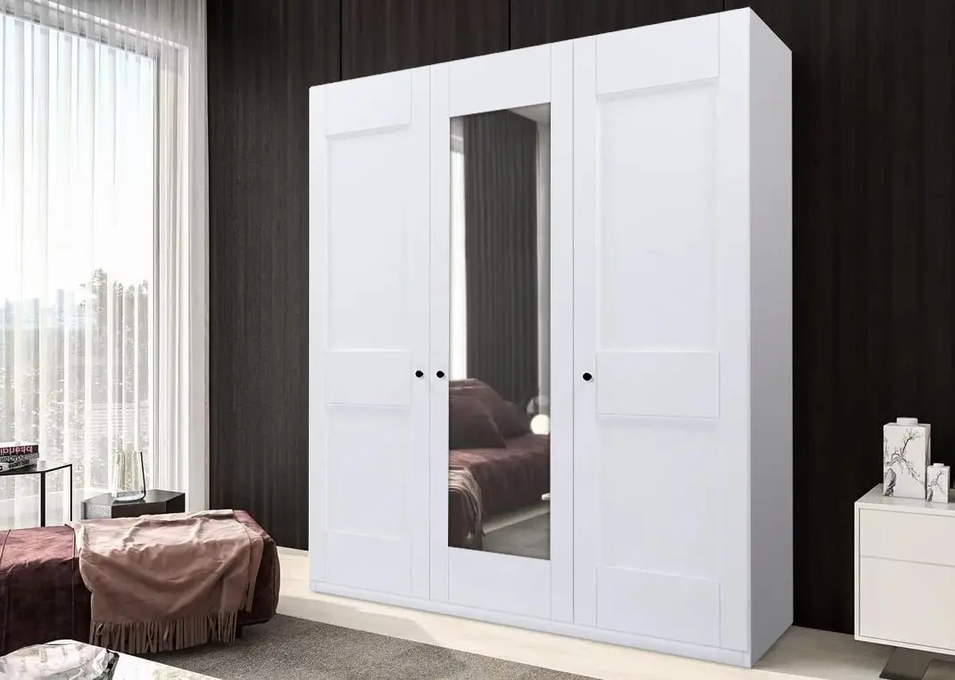 Dulap Fabrik Home Mezzo 1500 cu oglinda (Ash White)