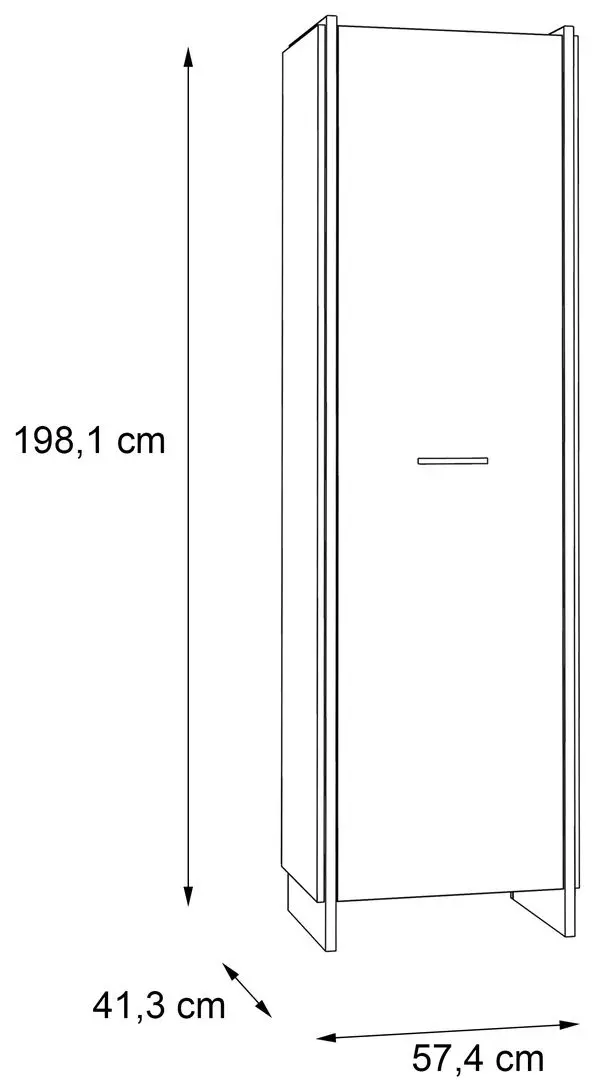 Шкаф Fortuna Osstin 57.4x198.1x41.3 (Artisan Oak/Grey)